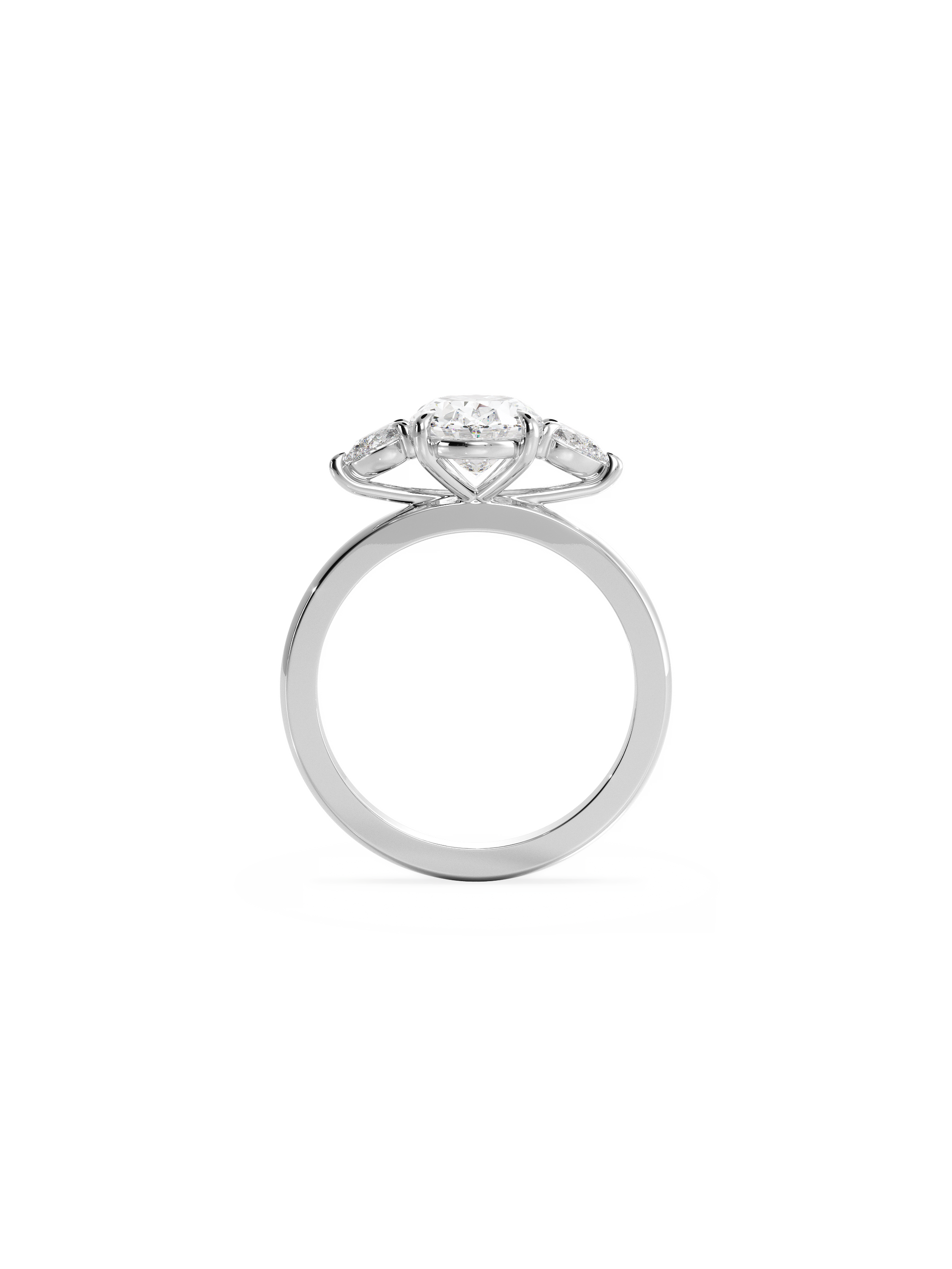2 CT Round Three Stones Lab Grown Diamond Engagement Ring