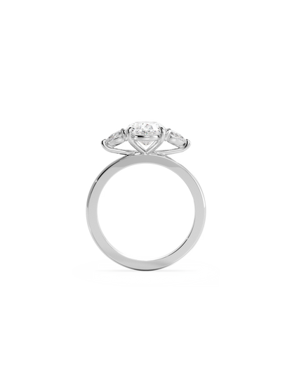 2 CT Round Three Stones Lab Grown Diamond Engagement Ring