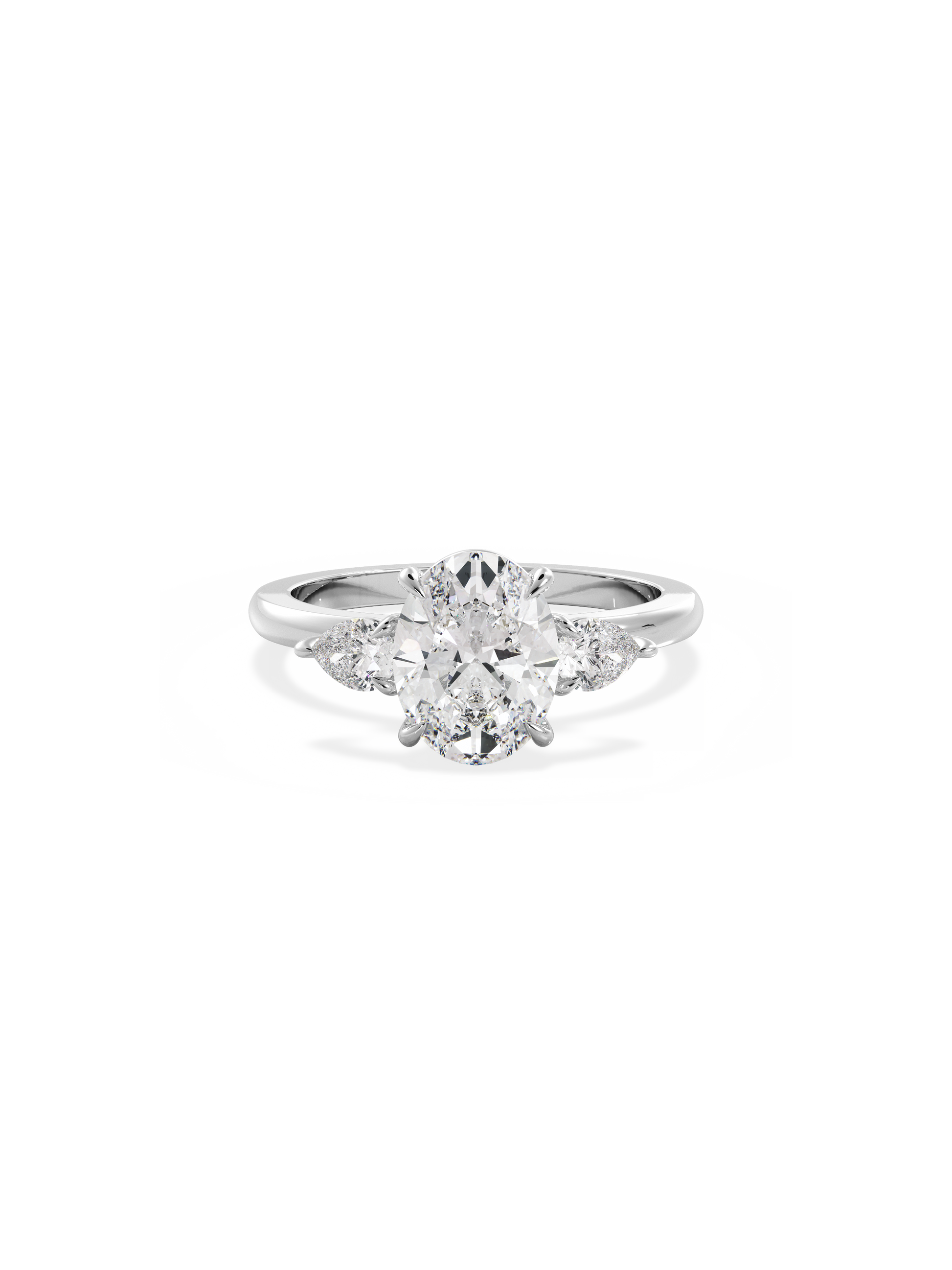 2 CT Round Three Stones Lab Grown Diamond Engagement Ring