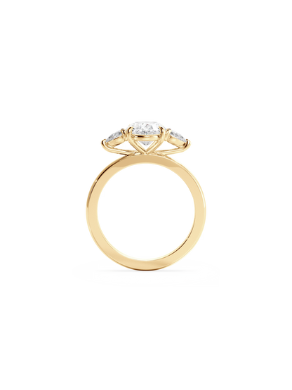 2 CT Round Three Stones Lab Grown Diamond Engagement Ring