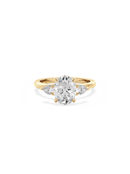 2 CT Round Three Stones Lab Grown Diamond Engagement Ring