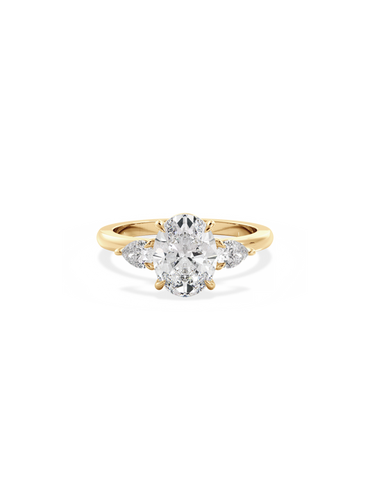 2 CT Round Three Stones Lab Grown Diamond Engagement Ring