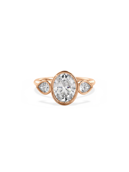 2 CT Round Three Stones Lab Grown Diamond Engagement Ring
