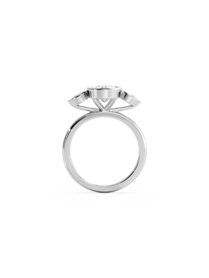 2 CT Round Three Stones Lab Grown Diamond Engagement Ring