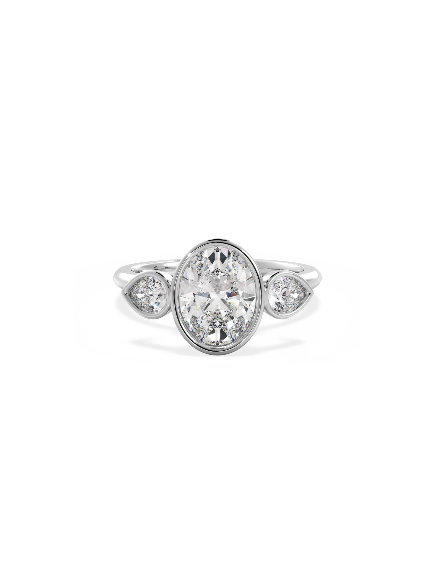 2 CT Round Three Stones Lab Grown Diamond Engagement Ring