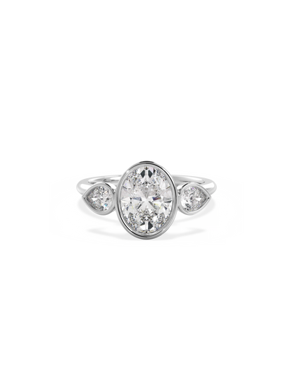 2 CT Round Three Stones Lab Grown Diamond Engagement Ring