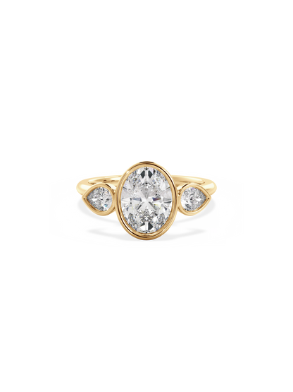 2 CT Round Three Stones Lab Grown Diamond Engagement Ring