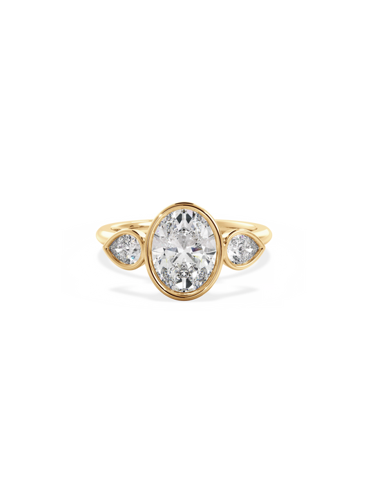 2 CT Round Three Stones Lab Grown Diamond Engagement Ring