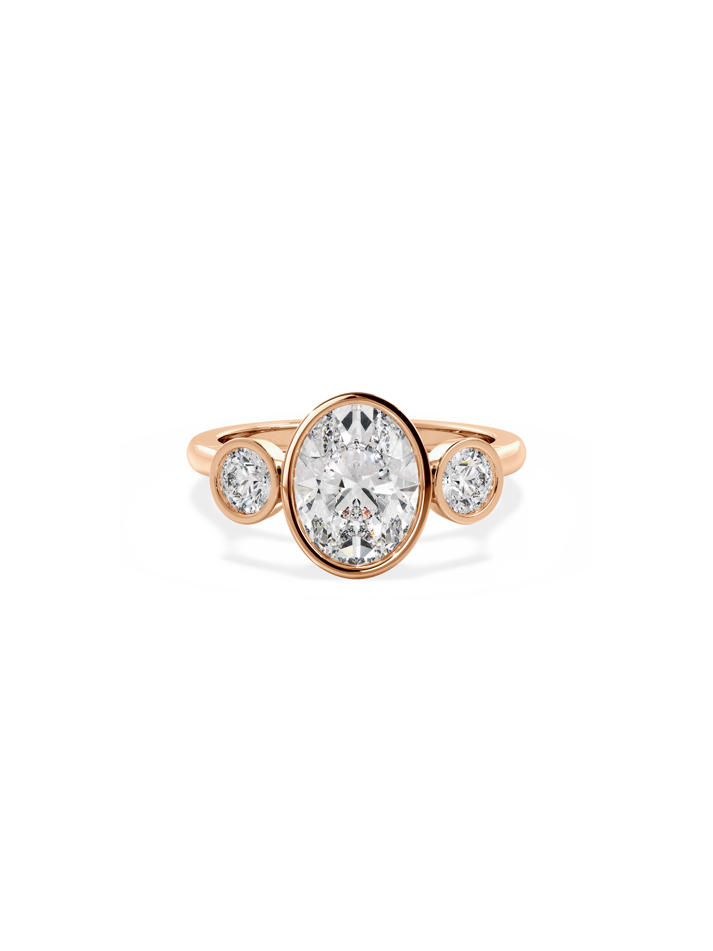 2 CT Round Three Stones Lab Grown Diamond Engagement Ring