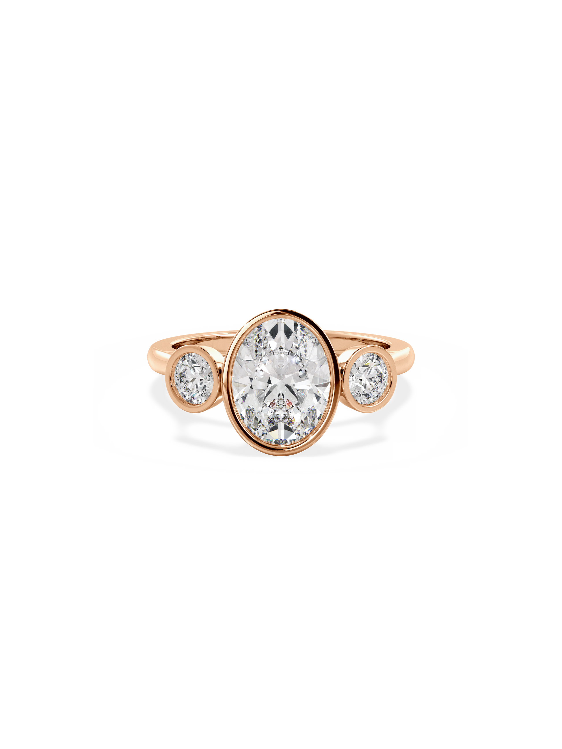 2 CT Round Three Stones Lab Grown Diamond Engagement Ring