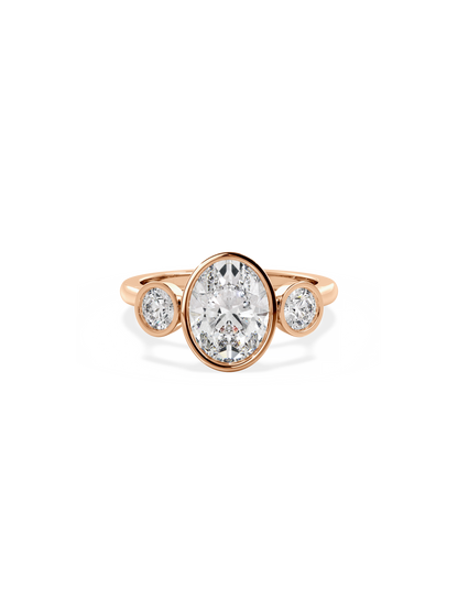 2 CT Round Three Stones Lab Grown Diamond Engagement Ring