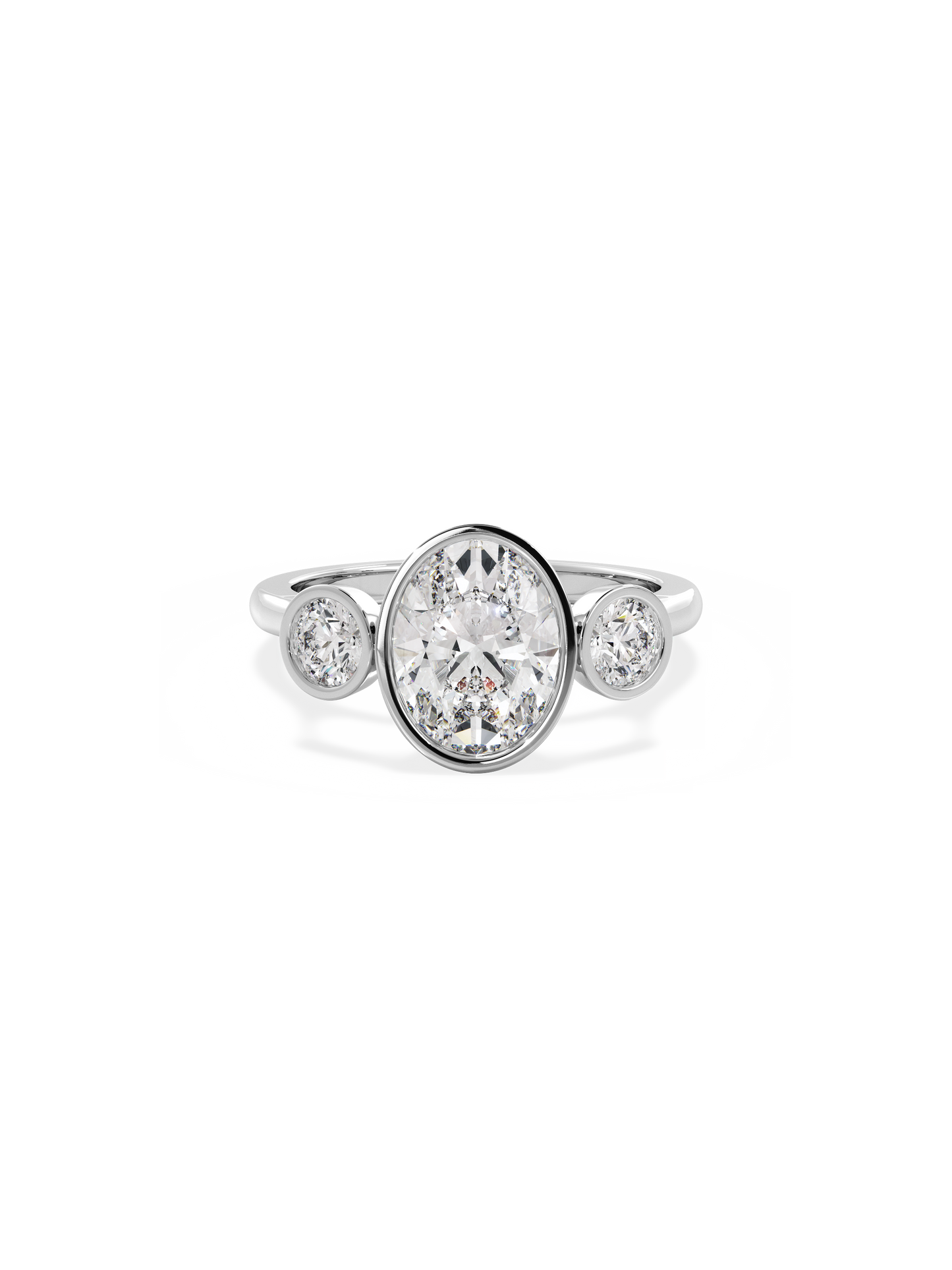 2 CT Round Three Stones Lab Grown Diamond Engagement Ring