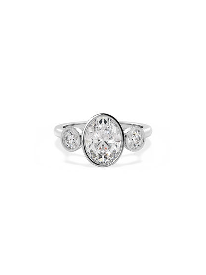 2 CT Round Three Stones Lab Grown Diamond Engagement Ring