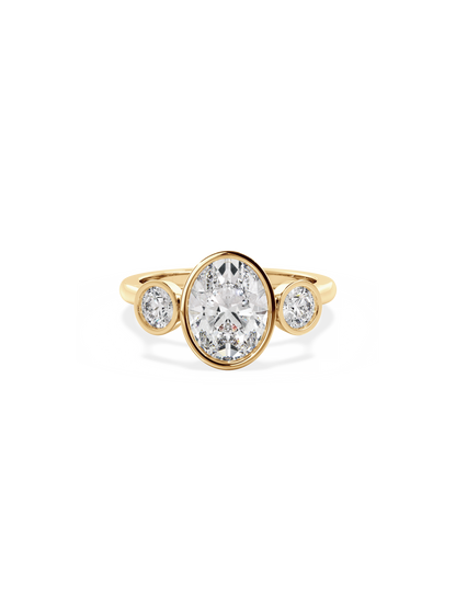 2 CT Round Three Stones Lab Grown Diamond Engagement Ring