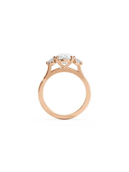 2 CT Round Three Stones Lab Grown Diamond Engagement Ring