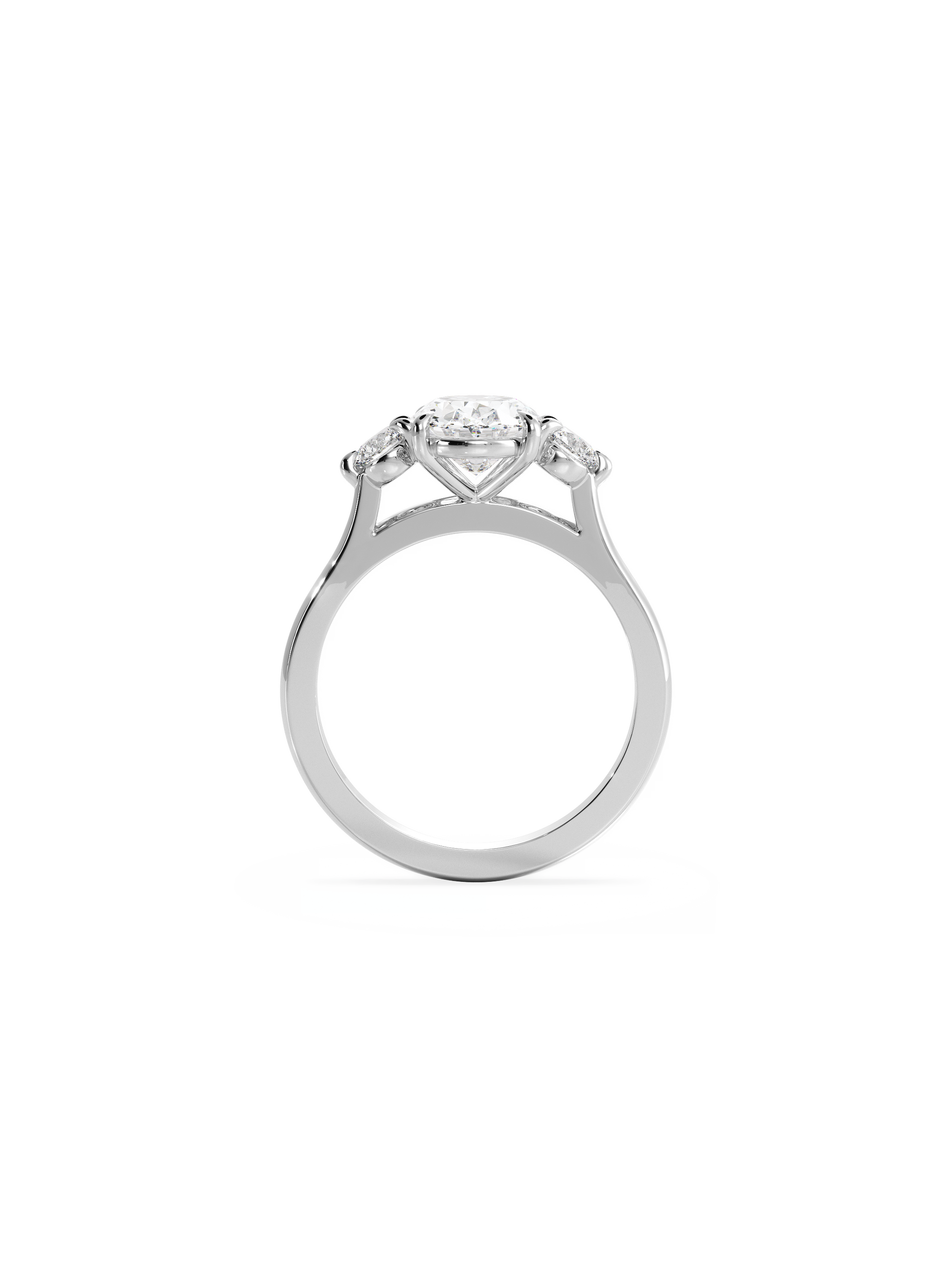 2 CT Round Three Stones Lab Grown Diamond Engagement Ring