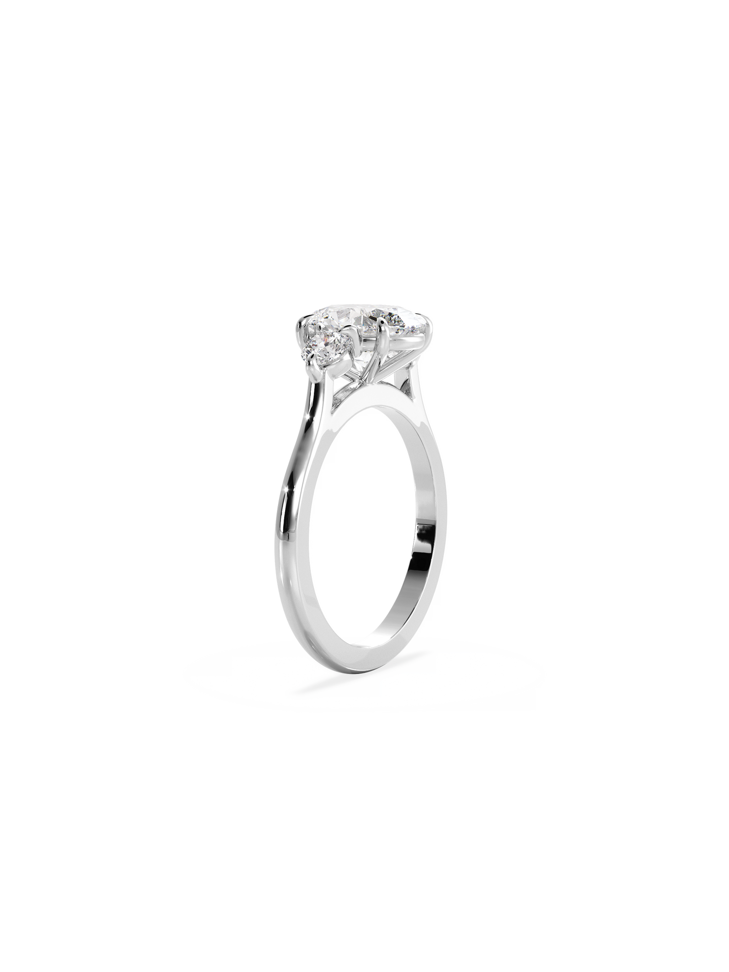 2 CT Round Three Stones Lab Grown Diamond Engagement Ring