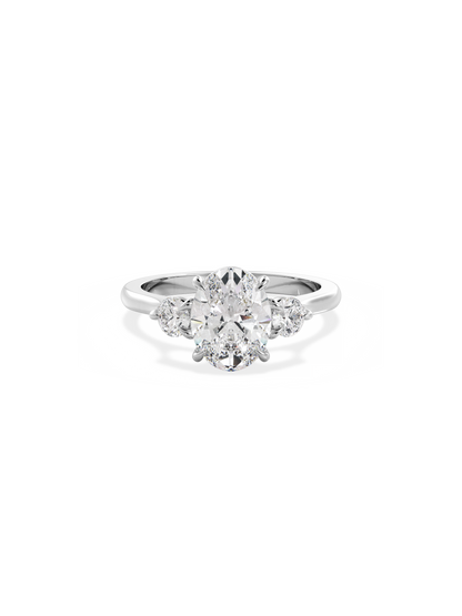 2 CT Round Three Stones Lab Grown Diamond Engagement Ring