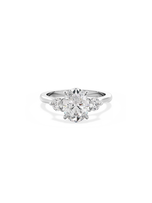 2 CT Round Three Stones Lab Grown Diamond Engagement Ring