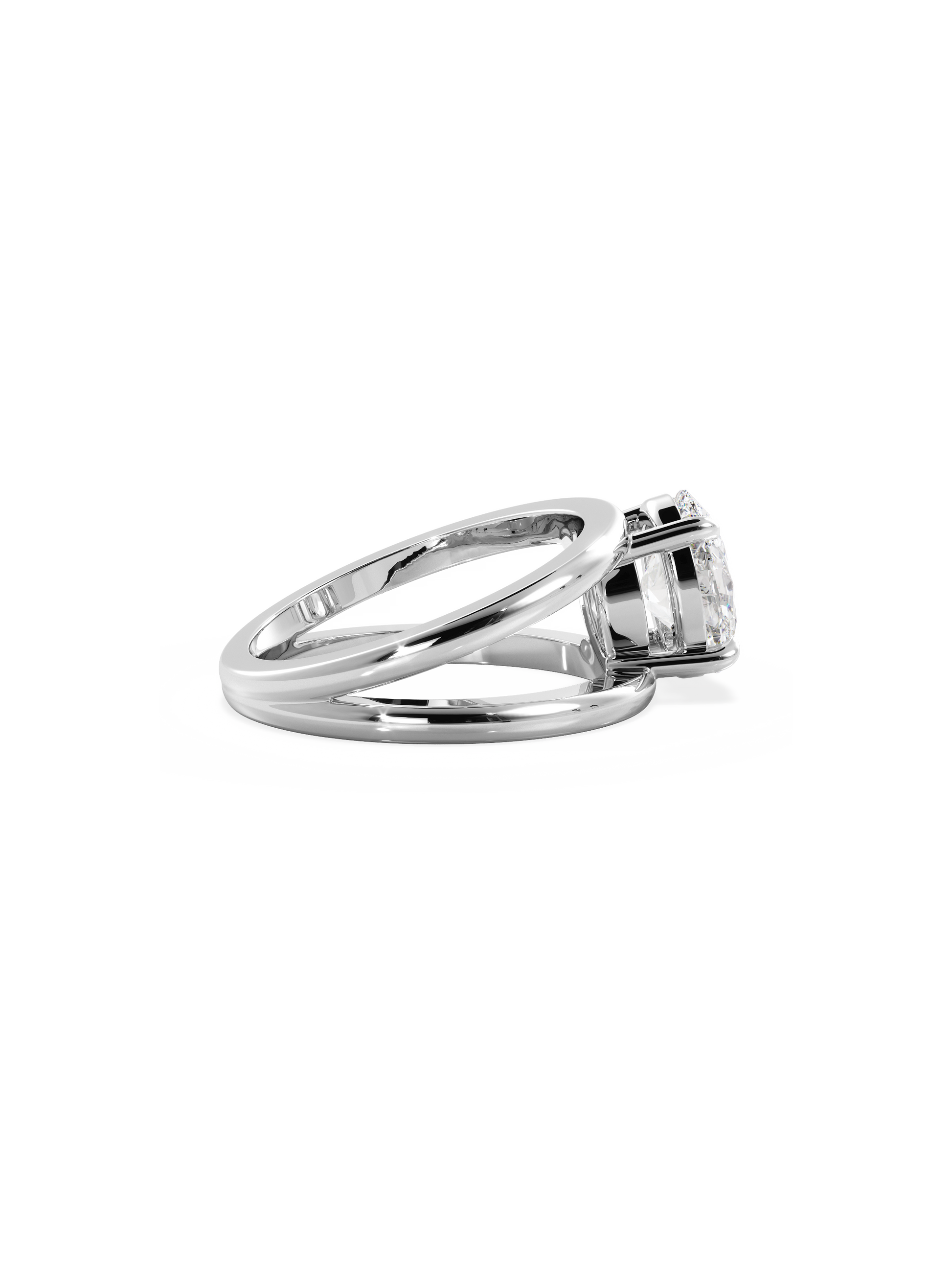 2 CT Round Three Stones Lab Grown Diamond Engagement Ring