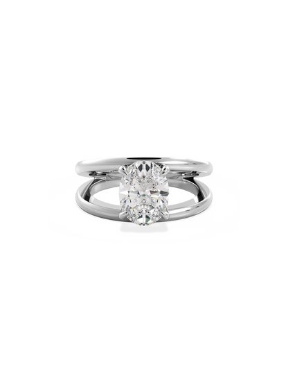 2 CT Round Three Stones Lab Grown Diamond Engagement Ring
