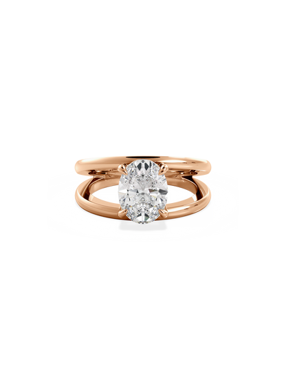 2 CT Round Three Stones Lab Grown Diamond Engagement Ring