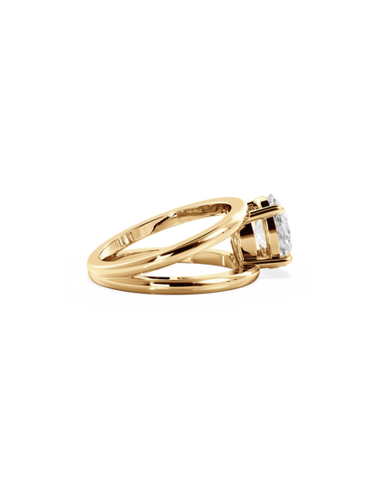 2 CT Round Three Stones Lab Grown Diamond Engagement Ring