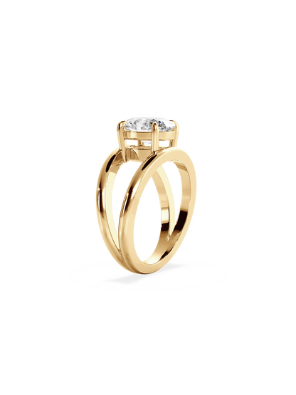2 CT Round Three Stones Lab Grown Diamond Engagement Ring