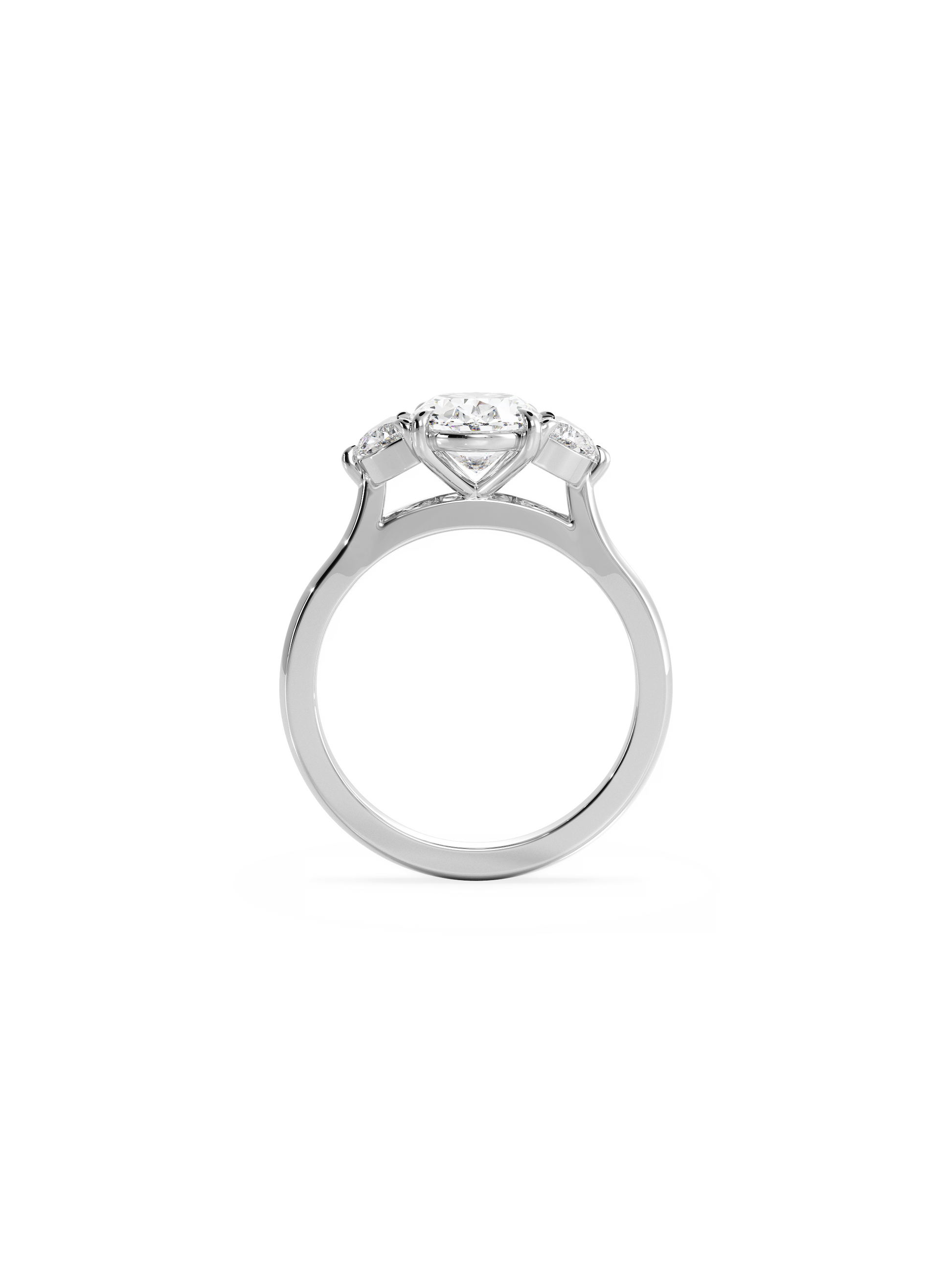2 CT Round Three Stones Lab Grown Diamond Engagement Ring