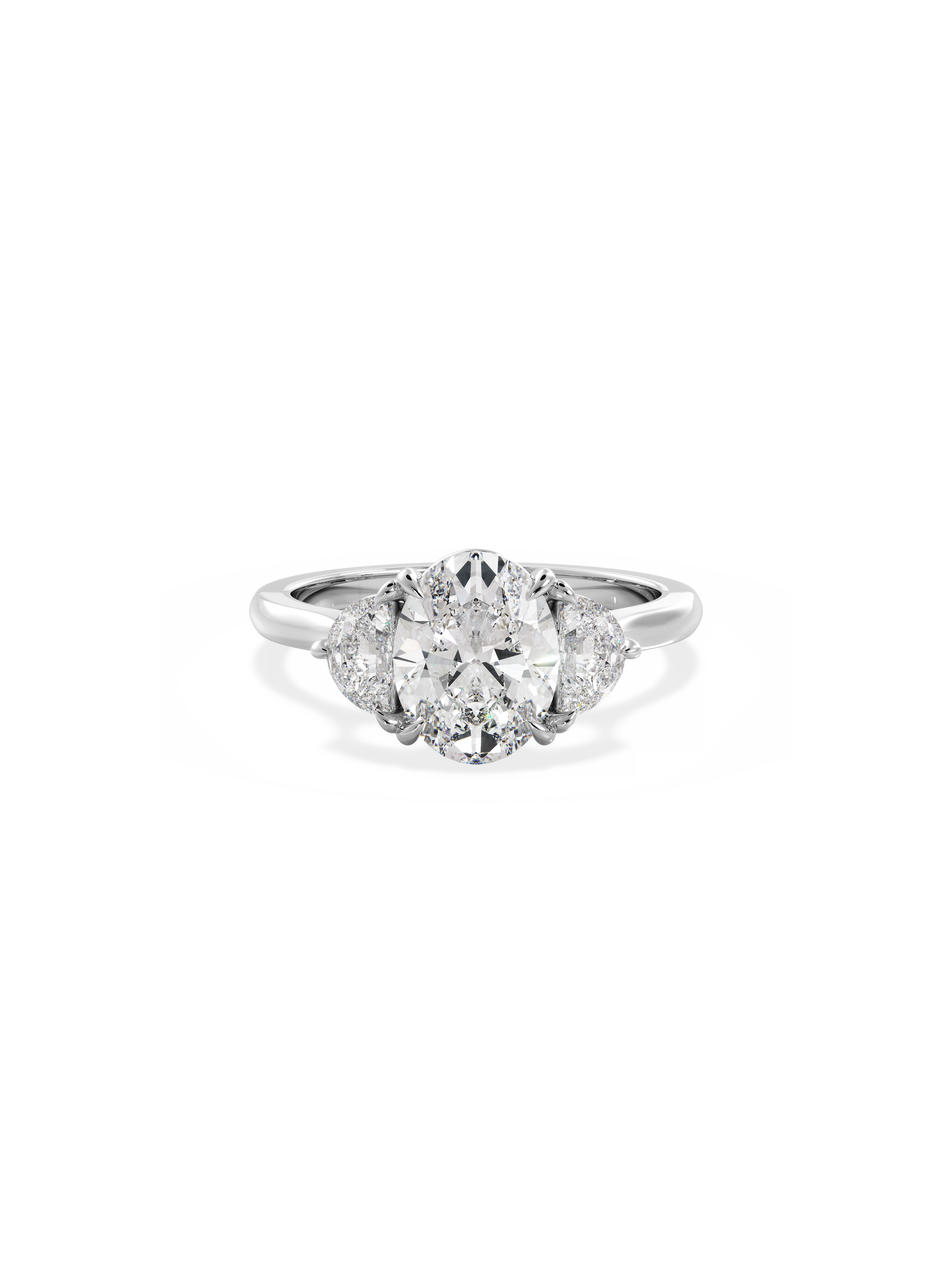 2 CT Round Three Stones Lab Grown Diamond Engagement Ring