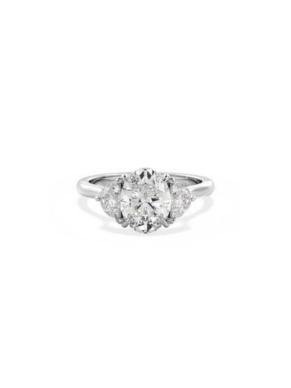 2 CT Round Three Stones Lab Grown Diamond Engagement Ring
