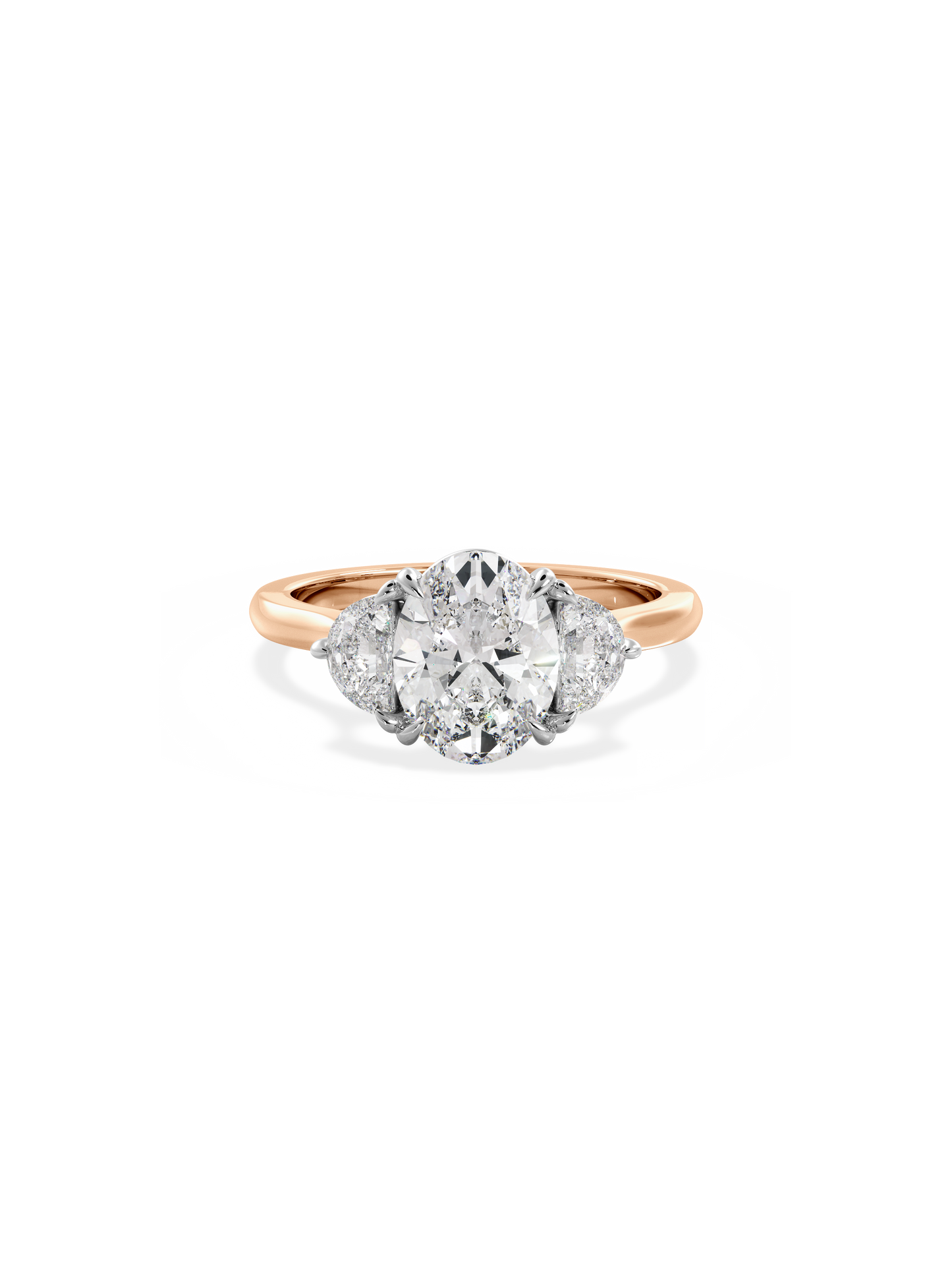 2 CT Round Three Stones Lab Grown Diamond Engagement Ring