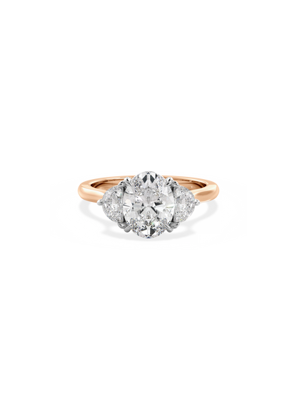 2 CT Round Three Stones Lab Grown Diamond Engagement Ring