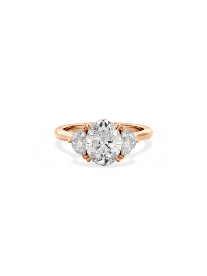 2 CT Round Three Stones Lab Grown Diamond Engagement Ring