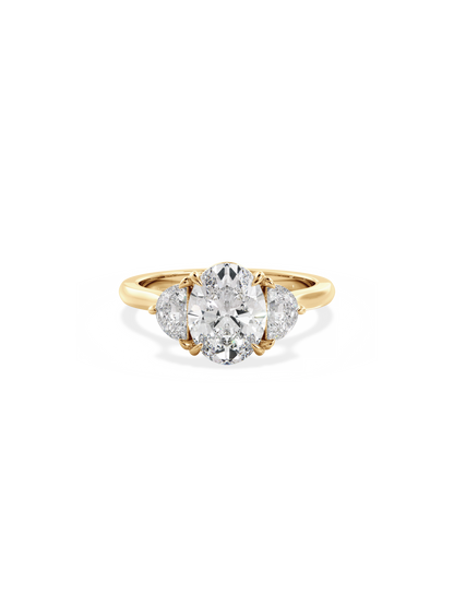 2 CT Round Three Stones Lab Grown Diamond Engagement Ring