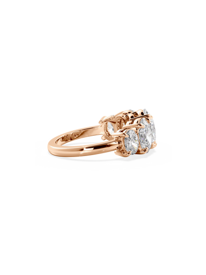 2 CT Round Three Stones Lab Grown Diamond Engagement Ring