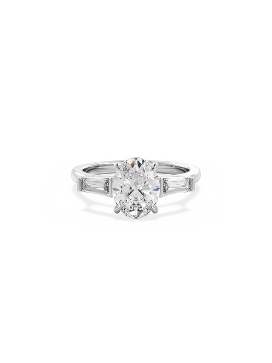 2 CT Round Three Stones Lab Grown Diamond Engagement Ring