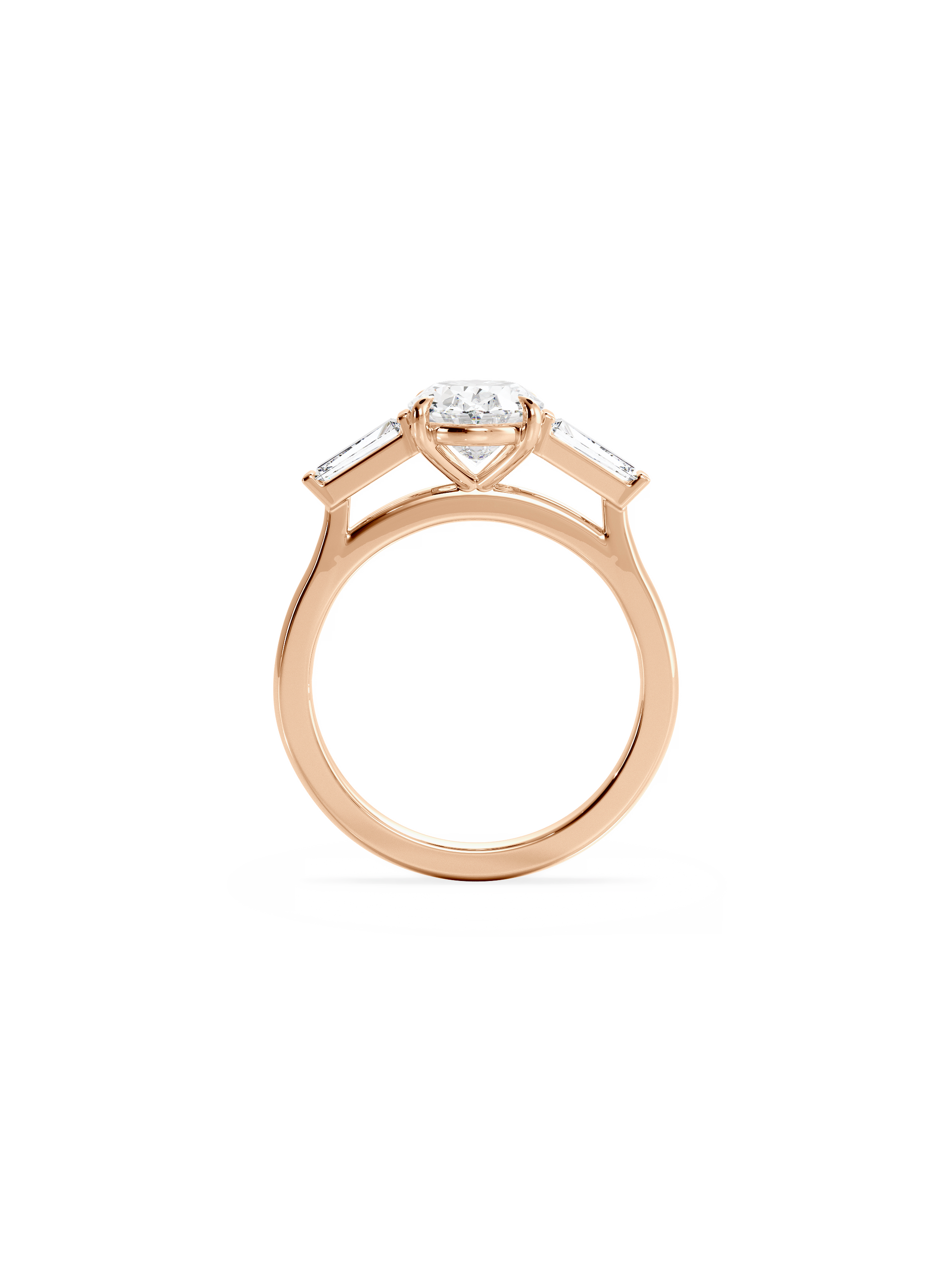 2 CT Round Three Stones Lab Grown Diamond Engagement Ring