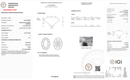 2 CT Round Three Stones Lab Grown Diamond Engagement Ring