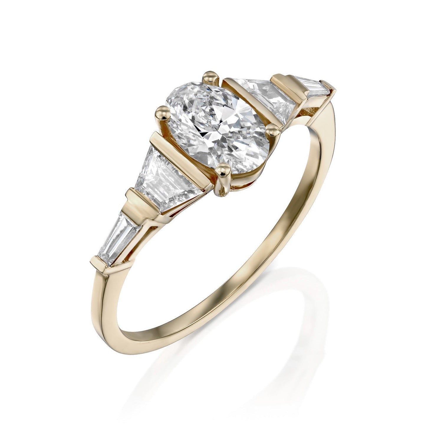2 CT Round Three Stones Lab Grown Diamond Engagement Ring