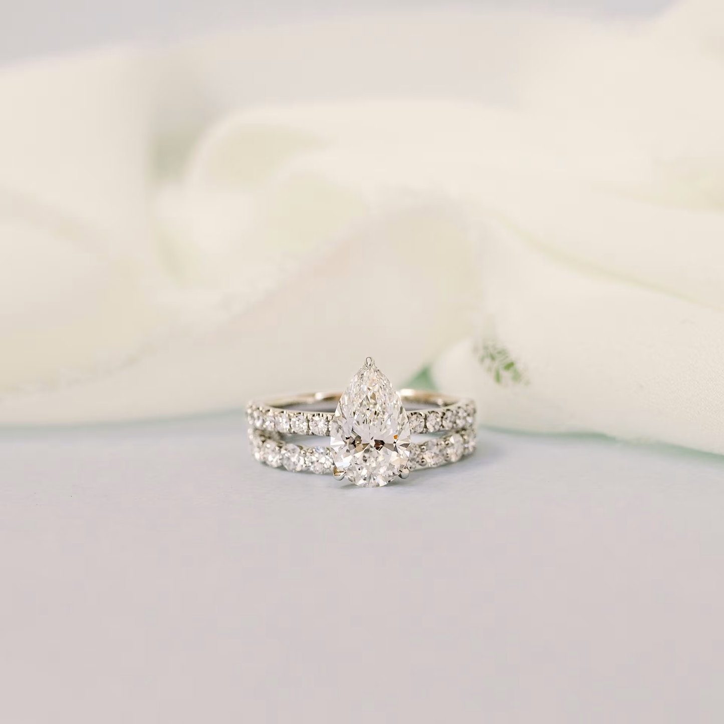Marquise Cut Cluster Styled Lab Grown Diamond Engagement Ring