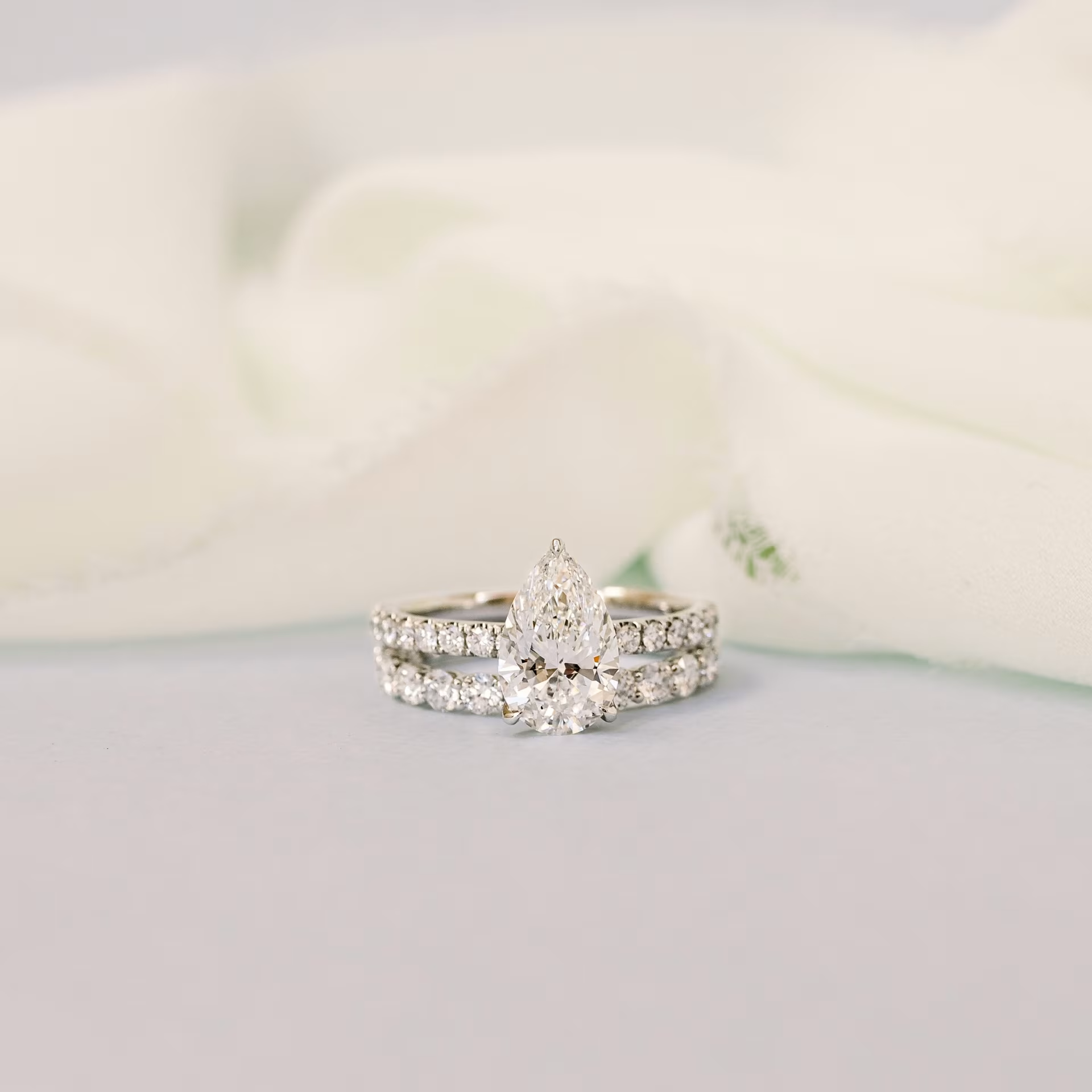 Marquise Cut Cluster Styled Lab Grown Diamond Engagement Ring