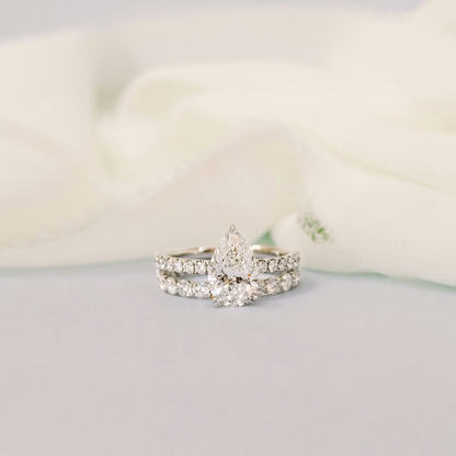 Marquise Cut Cluster Styled Lab Grown Diamond Engagement Ring