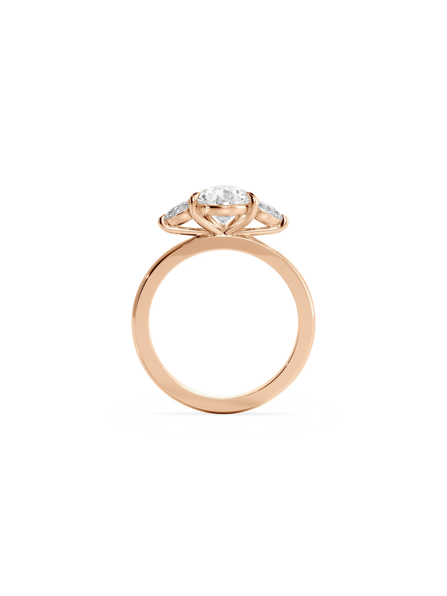 2 CT Round Three Stones Lab Grown Diamond Engagement Ring