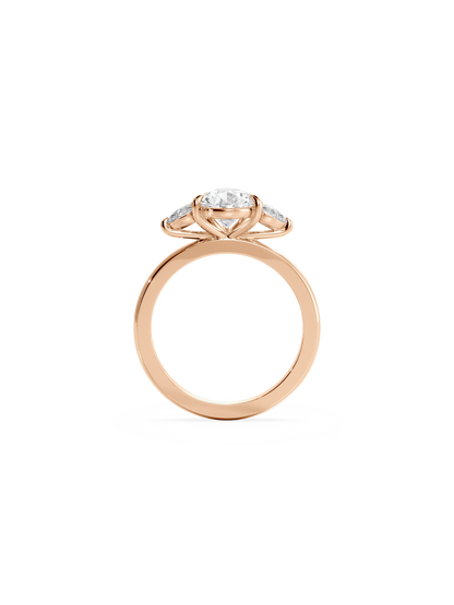 2 CT Round Three Stones Lab Grown Diamond Engagement Ring