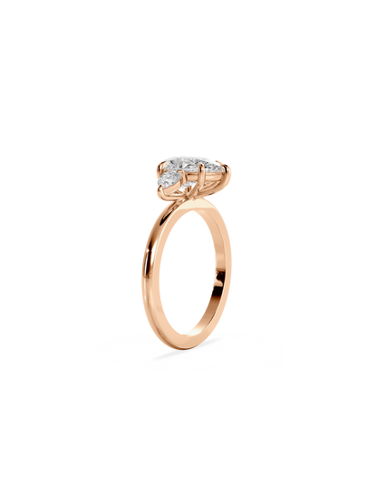 2 CT Round Three Stones Lab Grown Diamond Engagement Ring