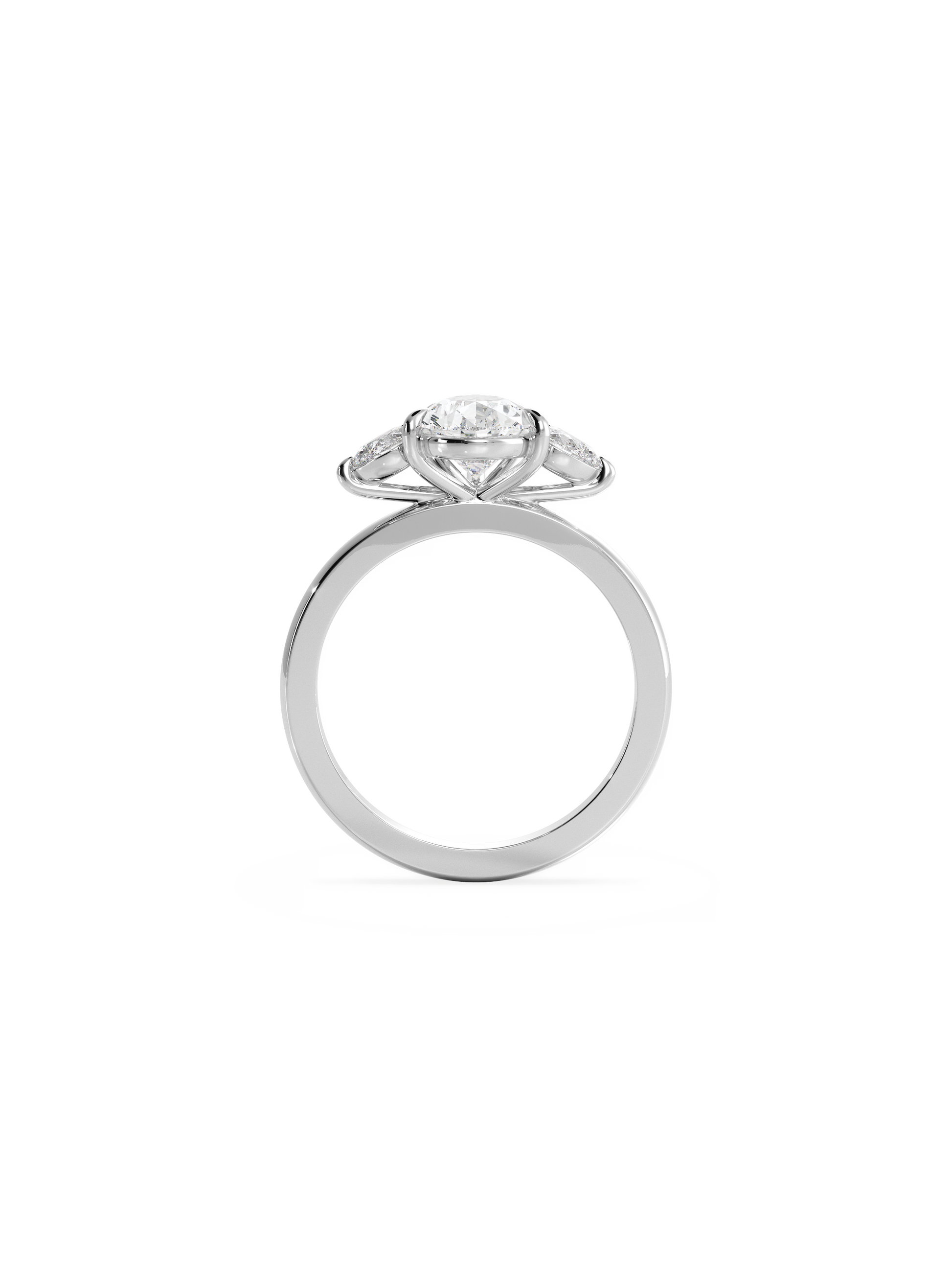 2 CT Round Three Stones Lab Grown Diamond Engagement Ring