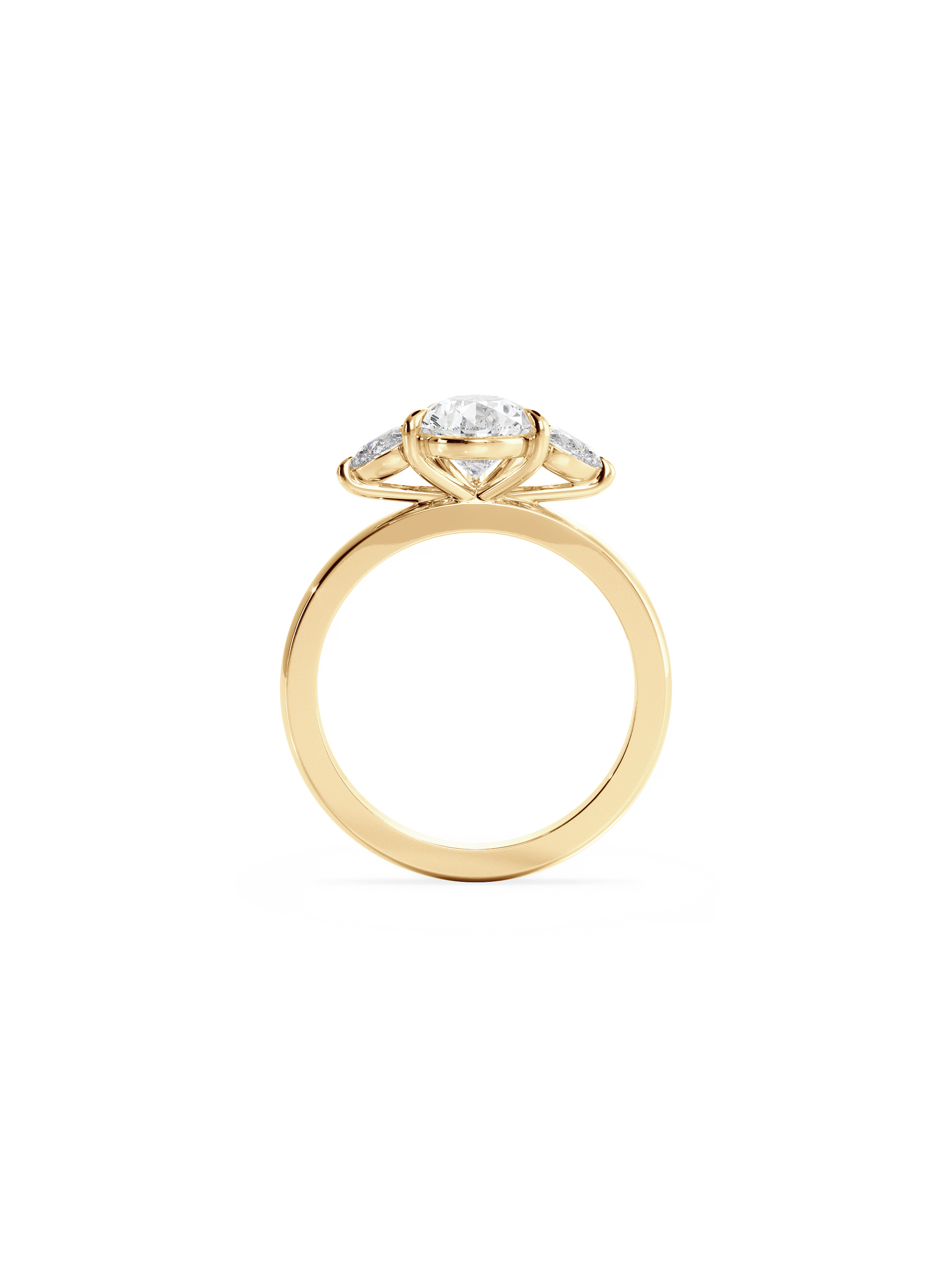 2 CT Round Three Stones Lab Grown Diamond Engagement Ring
