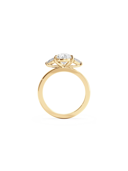 2 CT Round Three Stones Lab Grown Diamond Engagement Ring
