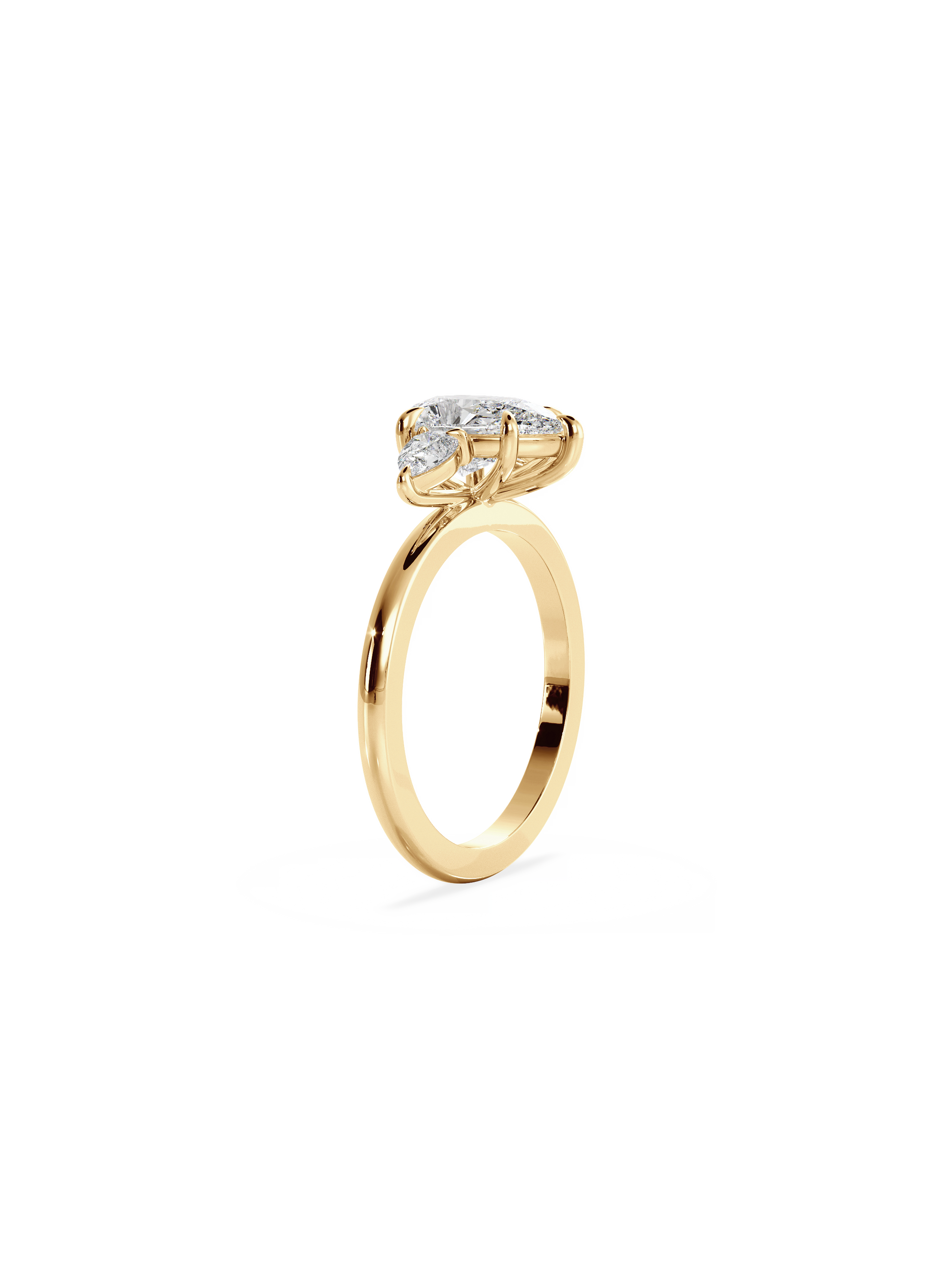 2 CT Round Three Stones Lab Grown Diamond Engagement Ring